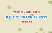 Bài 7.31 trang 58 Toán 10 Kết nối tri thức Tập 2